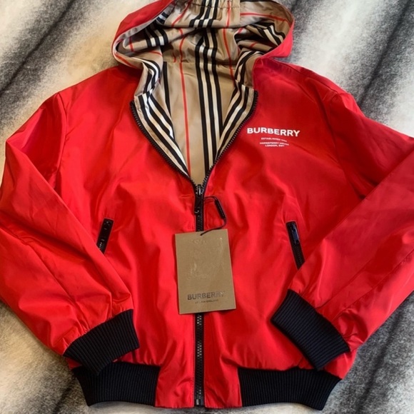 Burberry Other - Burberry Tommy Icon Reversible Red Archive Beige Kids Jacket